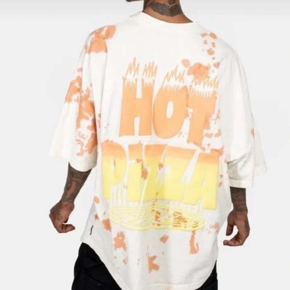 SPIRIT JERSEY | NWT Hot Pizza Orange and Yellow Painted Tie Dye Jersey | Size M